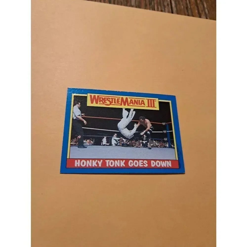 Vintage 1987 Topps WWF WrestleMania III Trading Card 52 Honky Tonk Jake Roberts